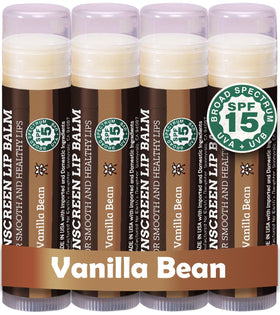 Earth's Daughter front packaging showing four vanilla SPF 15 tubes and benefits