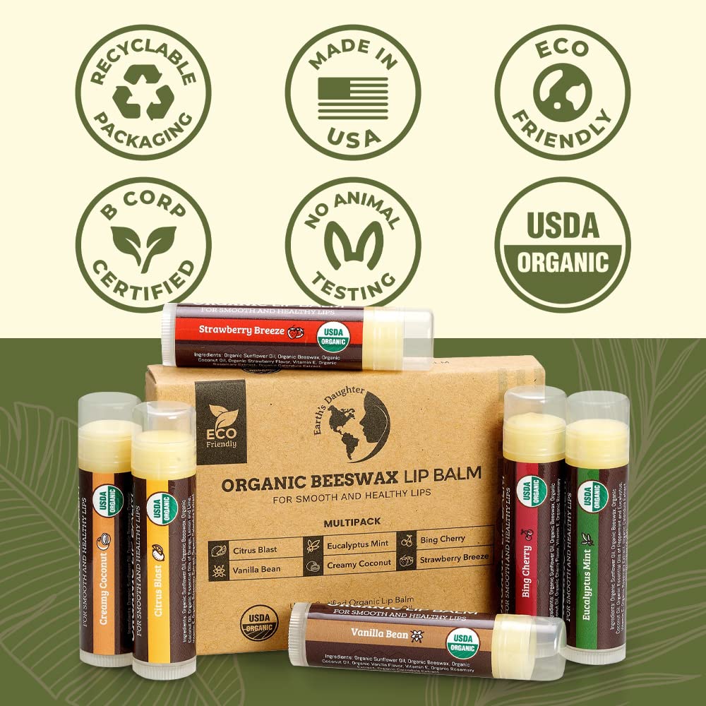 Earth's Daughter lip balm tucked in a bag pocket for on-the-go readiness