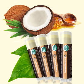Earth's Daughter ingredients display with beeswax and coconut showing natural sources