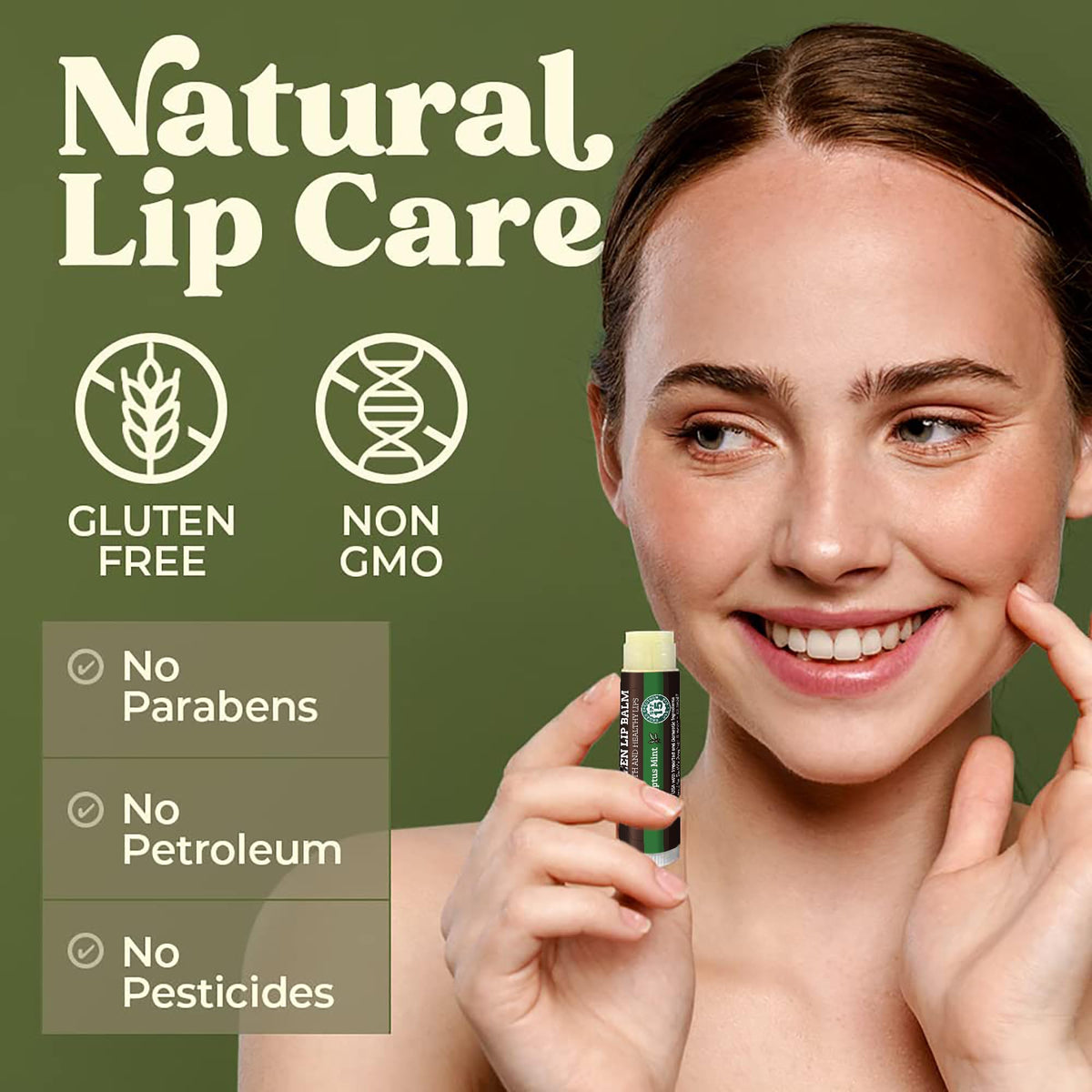 Earth's Daughter lip balm held in hand to show pocket-size convenience
