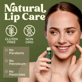 Earth's Daughter lip balm held in hand to show pocket-size convenience