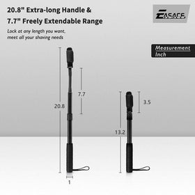 EASACE handle in shower use with razor attached highlighting wet-safe waterproof design