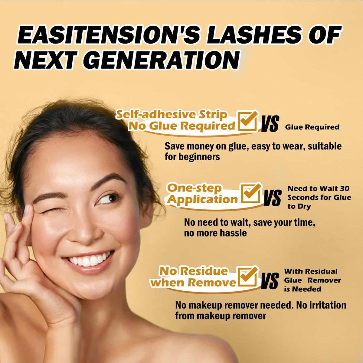 EASITENSION assortment of cluster lengths for customizable lash styling
