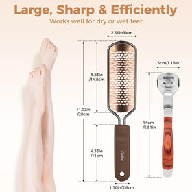 Easkep foot file beside ruler for size comparison and precise control