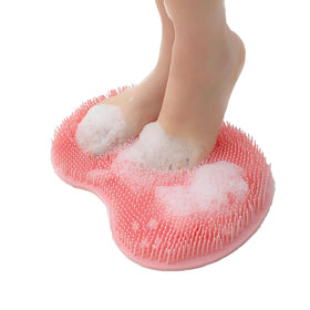 Easkite front view of pink scrubber showing shape and bristles for easy cleaning
