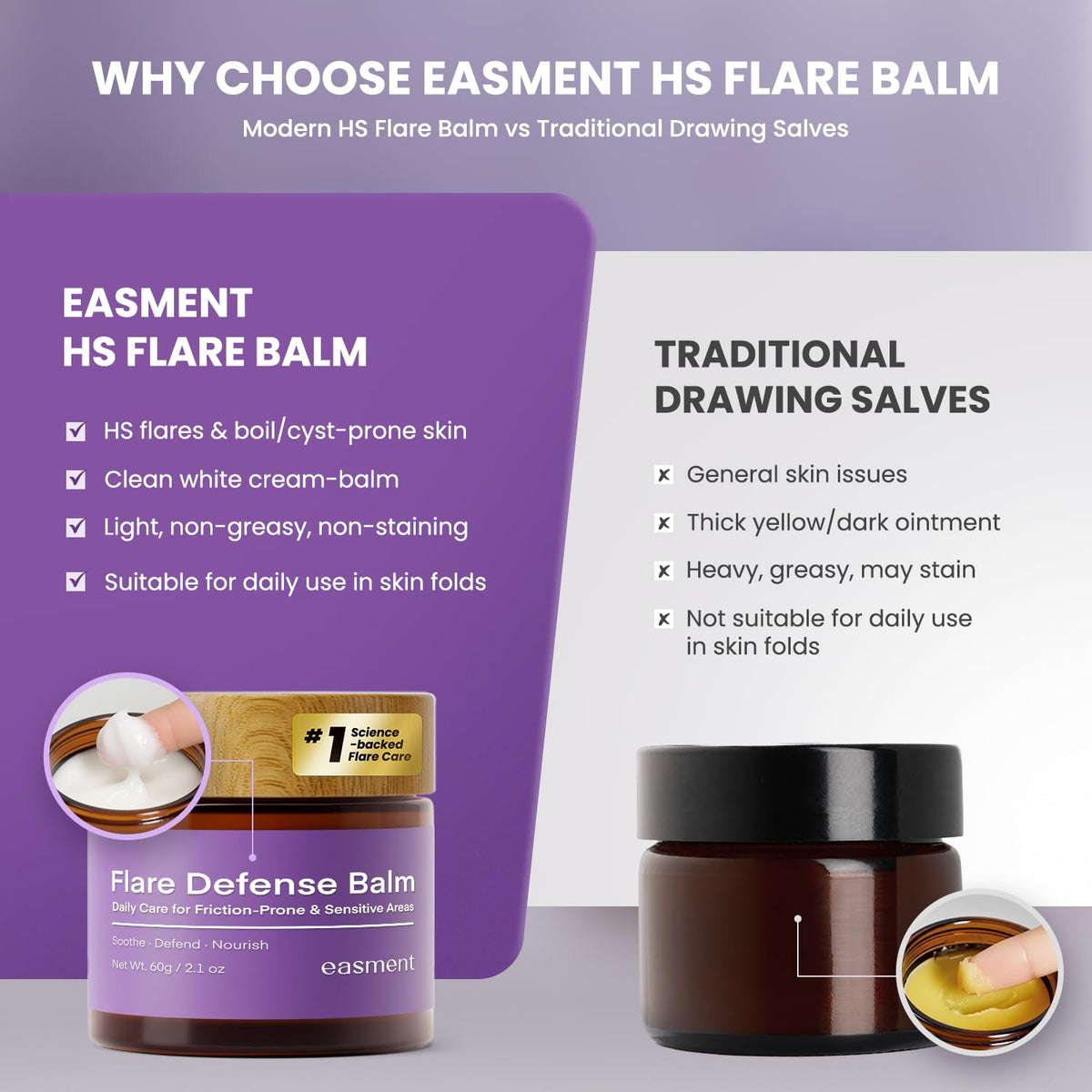Easment applying balm underarm demonstrating reduced friction and comfort