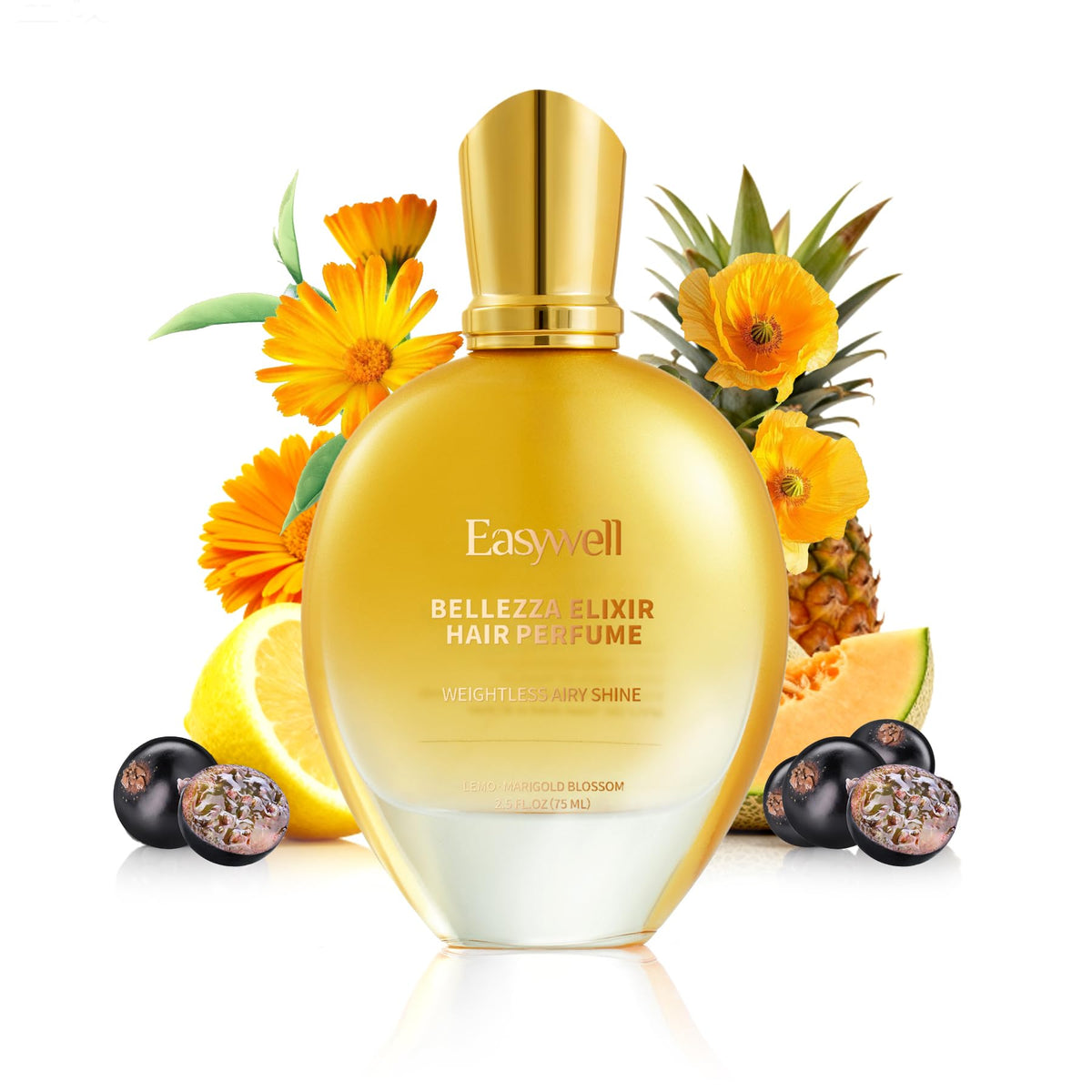 EASYWELL held in hand to show 2.5 fl oz portable size and convenience