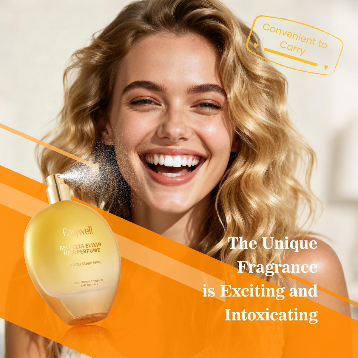 Illustration of EASYWELL fragrance notes showing layered citrus to musk benefit