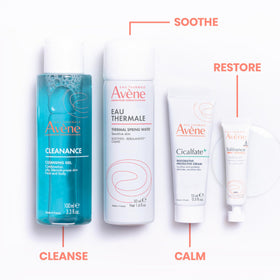 Eau Thermale Avène thermal spring water mist applied on face for soothing relief
