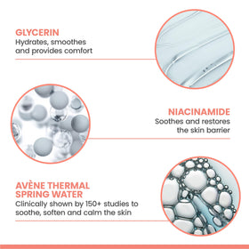 Eau Thermale Avène use around eye area showing non-irritating cleansing