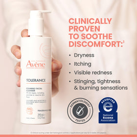 Eau Thermale Avène bottle in bathroom setting promoting daily gentle routine