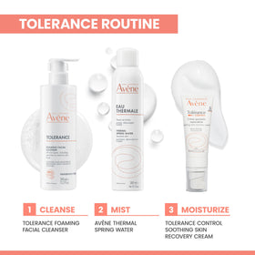 Eau Thermale Avène bottle beside hand to show actual product size