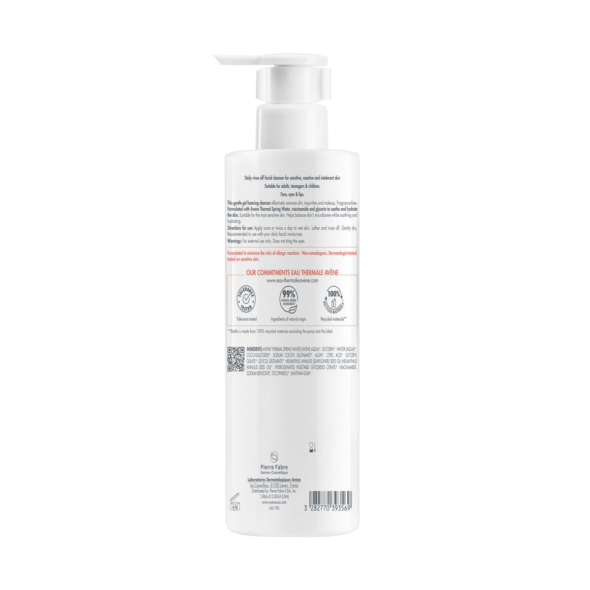 Eau Thermale Avène cleanser with travel pouch for convenient on-the-go care