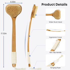 eaxun close-up of stiff boar bristles highlighting exfoliation power and deep-clean feel