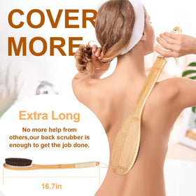 eaxun close-up of curved bamboo handle highlighting ergonomic shape for comfort