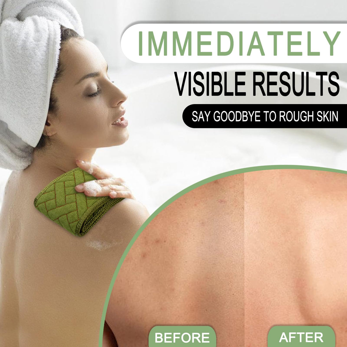 eaxun in-shower use demonstrating reach and effective back cleaning
