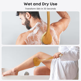 eaxun in-shower use with soap lather for thorough wet exfoliation