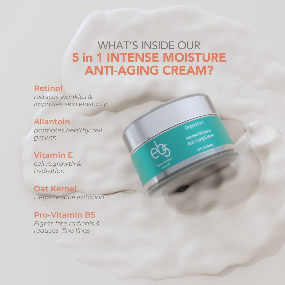 eb5 applying cream to face and neck for smoother skin