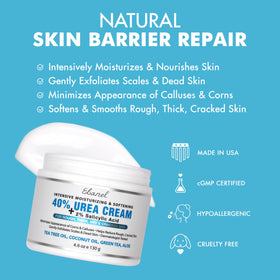 Ebanel ingredients label close-up highlighting urea and salicylic acid