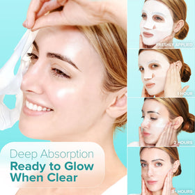 Ebanel model wearing mask in spa setting demonstrating calming, restorative treatment
