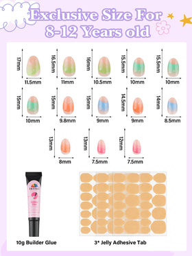 EBANKU jelly adhesive pads and 10g nail builder glue for secure hold