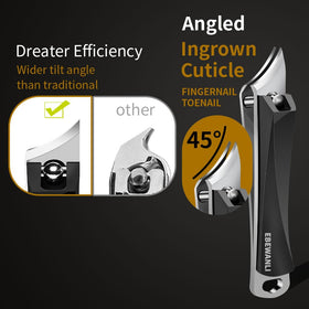EBEWANLI close-up of curved stainless-steel blade highlighting accurate contour cutting