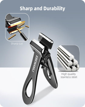 EBEWANLI clippers in use trimming a thick toenail for cleaner single-pass cuts