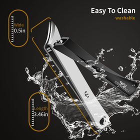 EBEWANLI clippers next to travel pouch showing portable size for on-the-go nail care