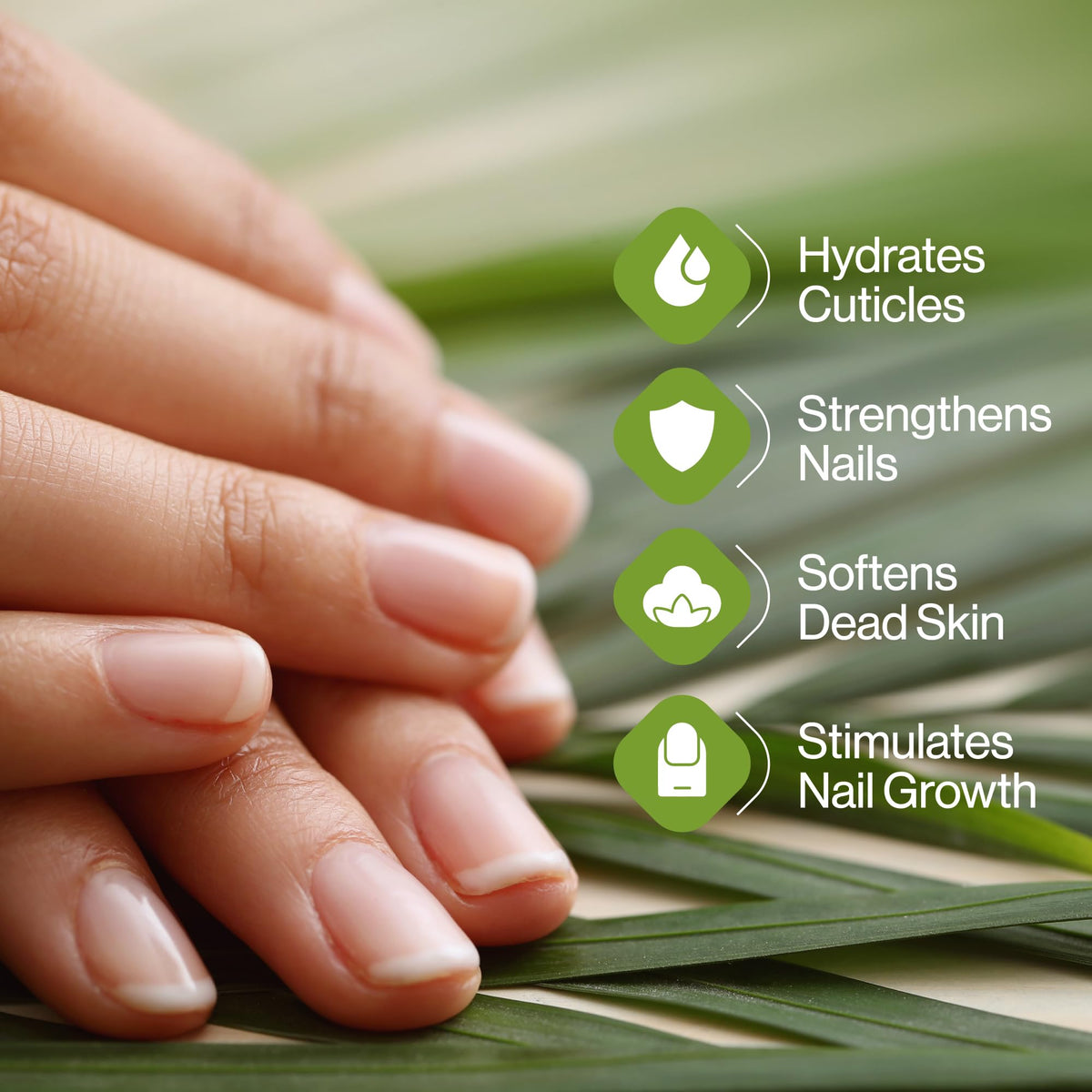 ECCO PURE pen in hand applying oil to cuticle demonstrating easy one-handed use