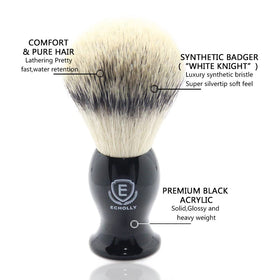 ECHOLLY brush inside shaving bowl, produces thick lather quickly