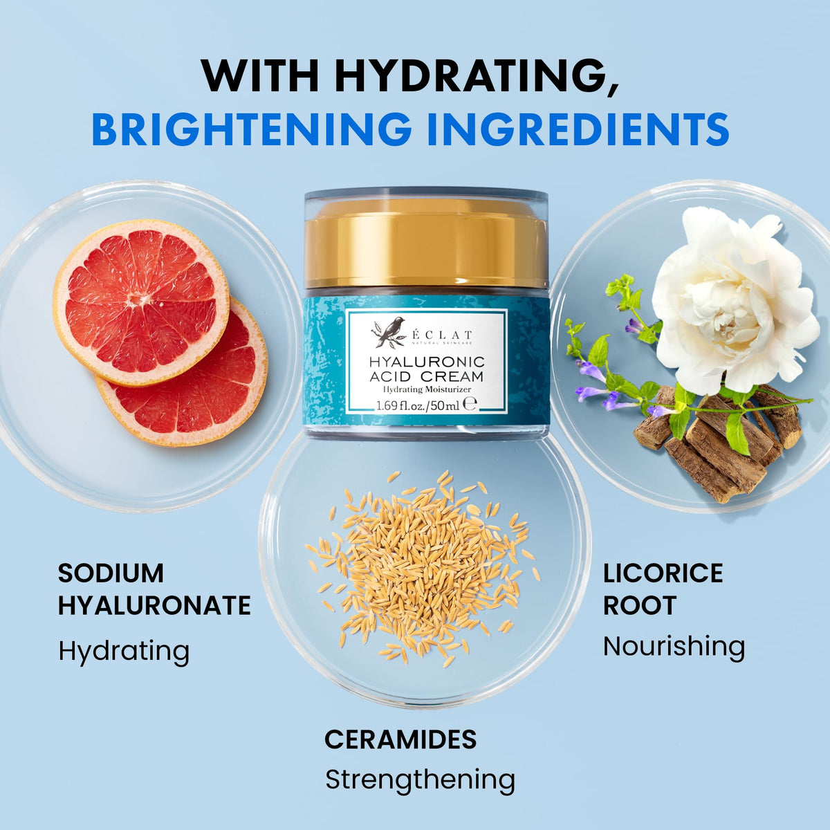 Eclat Skincare close-up texture showing lightweight hydration