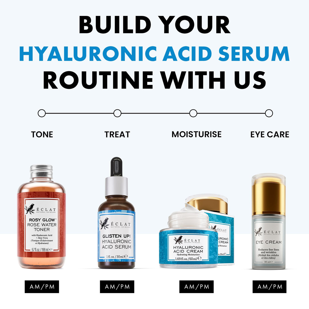 Eclat Skincare applied to face in routine for visible dewy radiance