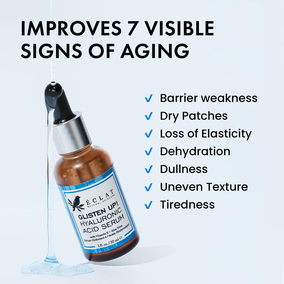 Eclat Skincare texture close-up highlighting lightweight, non-greasy feel