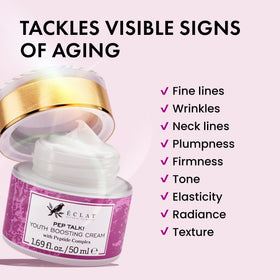Eclat Skincare cream on hand showing easy absorption benefit