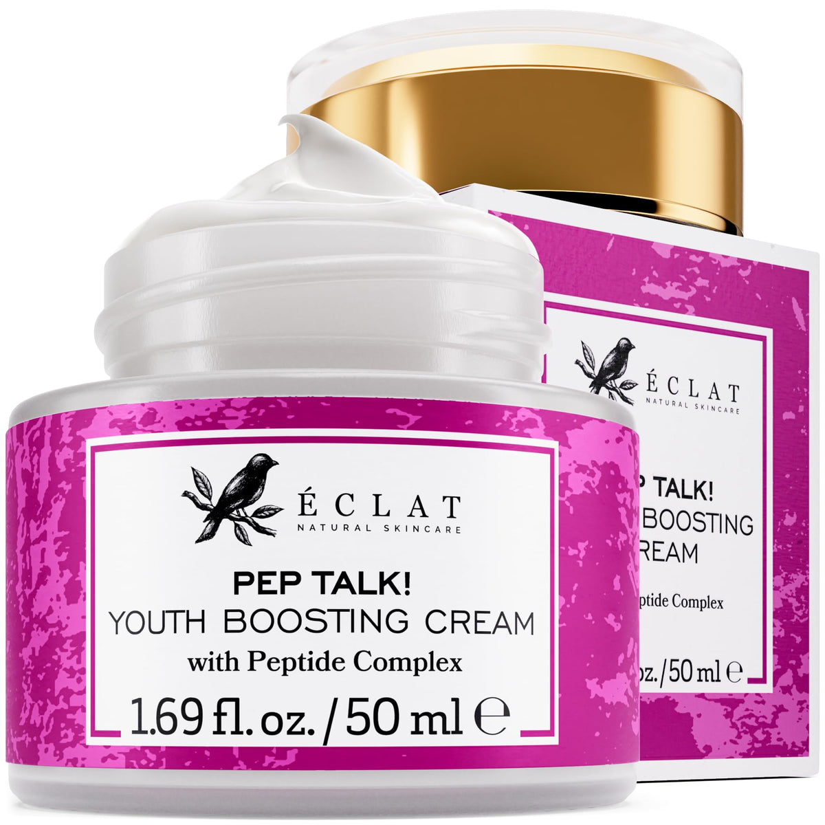 Eclat Skincare front packaging showing 50 ml jar and benefits
