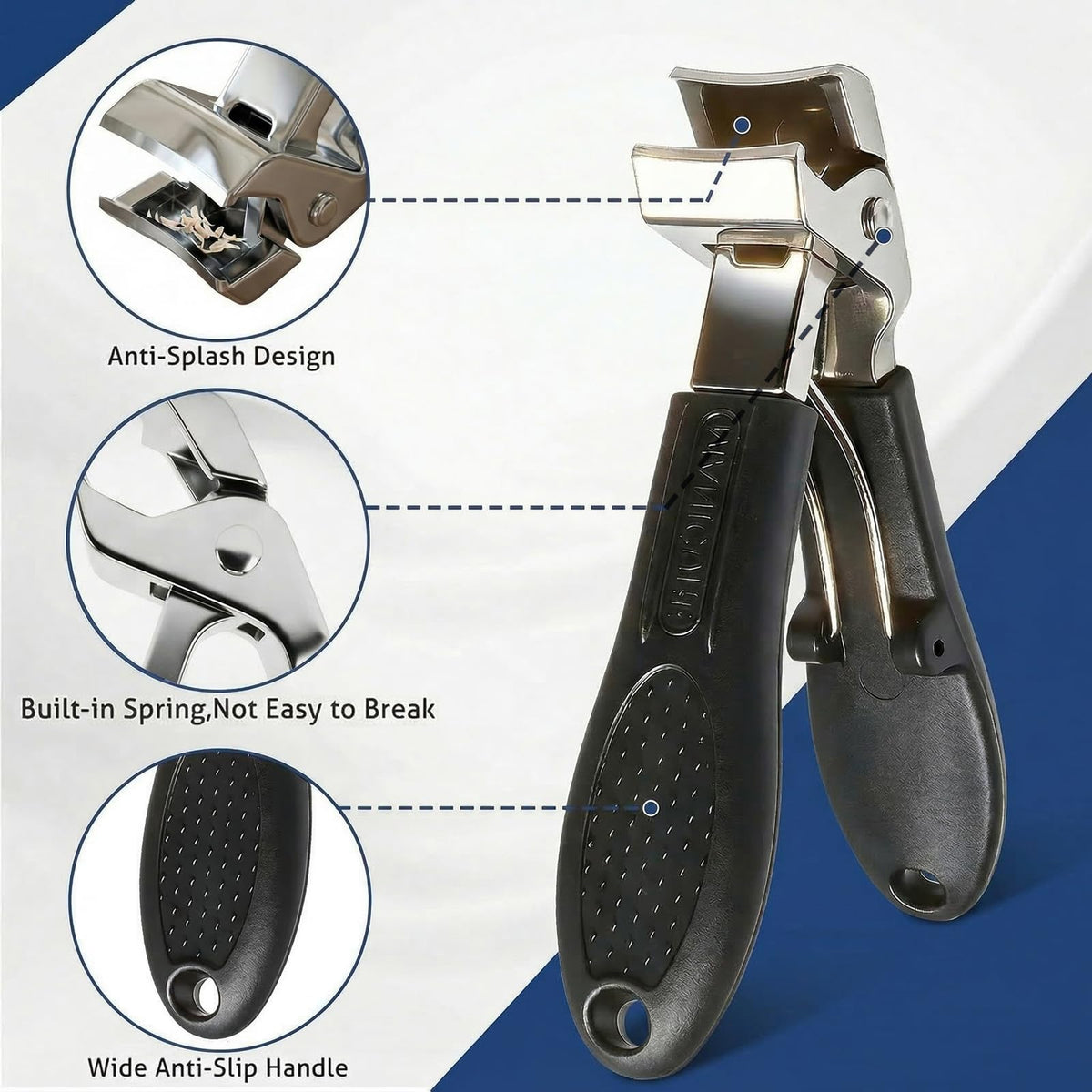 Ecloudmine clippers in use demonstrating controlled cutting on a thick toenail