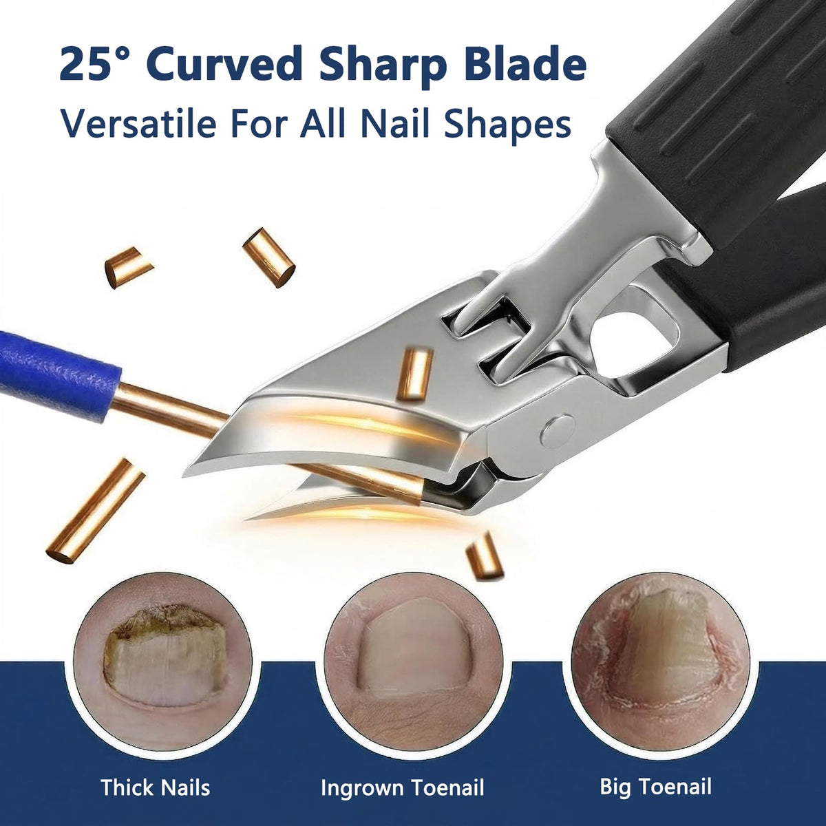 Ecloudmine eagle-beak slanted blade close-up for precise ingrown nail trimming benefit
