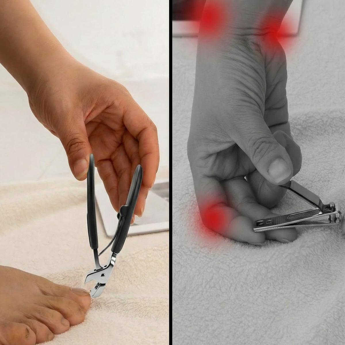 Ecloudmine lifestyle bathroom vanity setting showing tidy home nail care routine