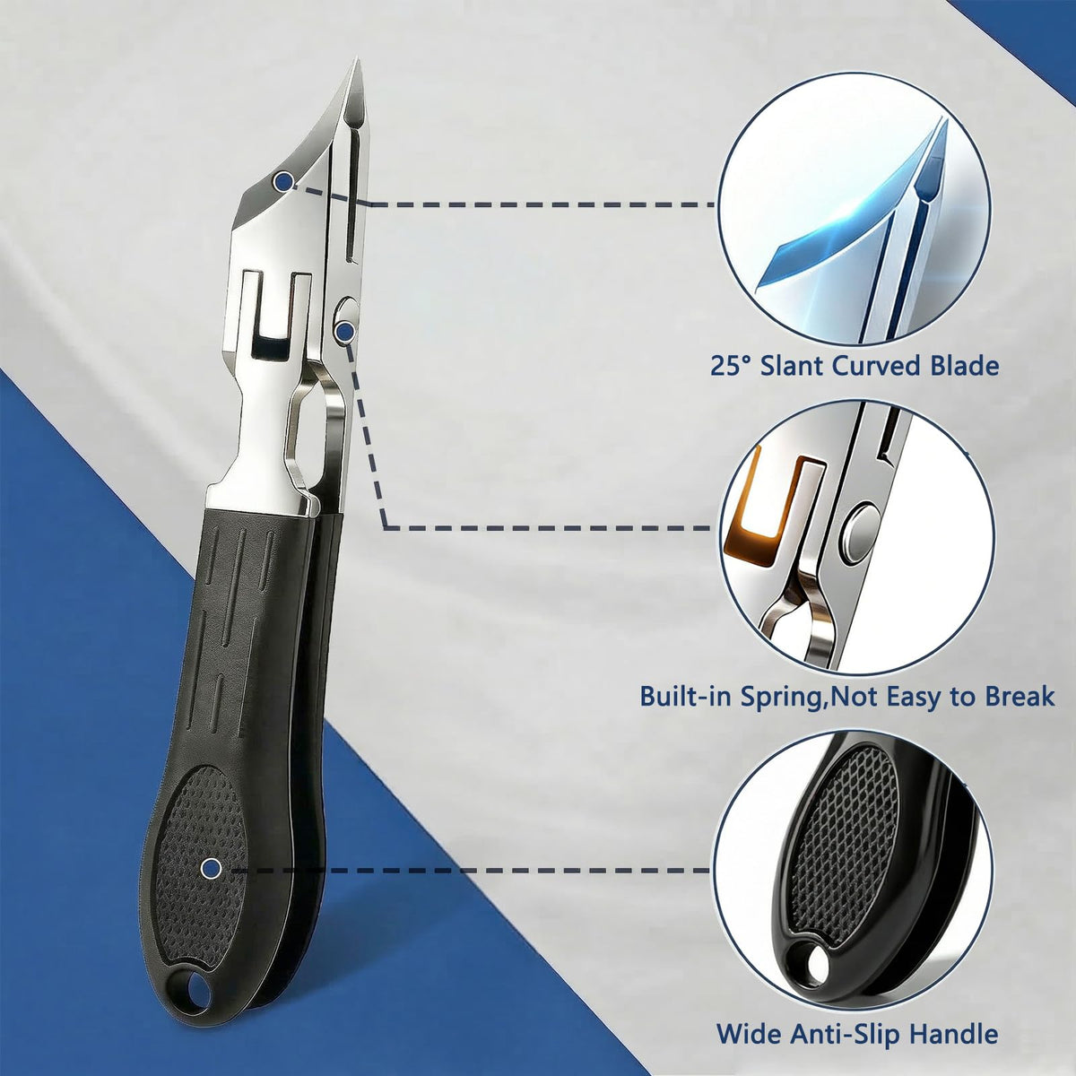 Ecloudmine textured non-slip handles offering secure grip even when hands are wet