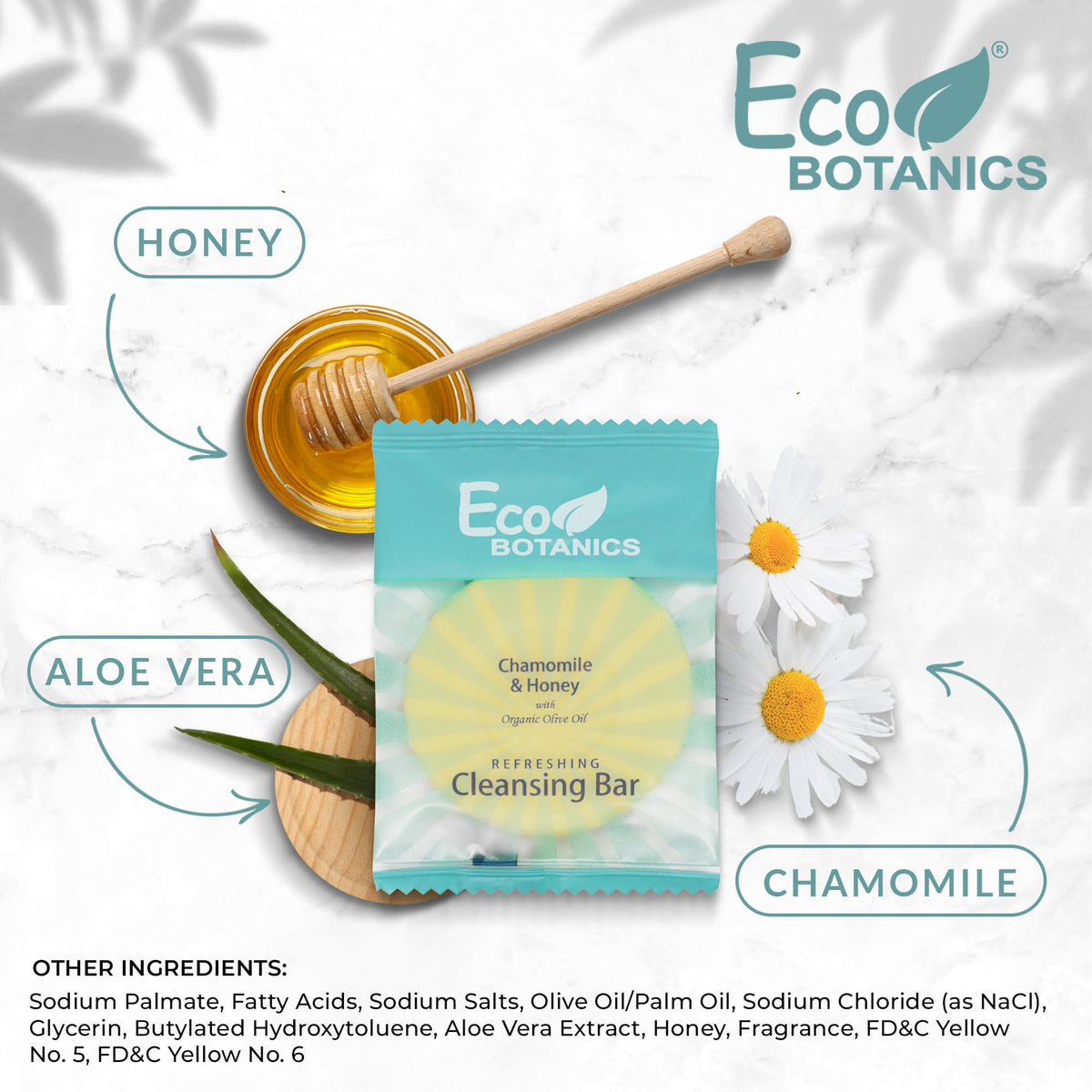 Eco Botanics soap texture close-up showing smooth finish and gentle formula