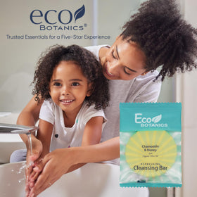 Eco Botanics bar on bathroom tray creating a polished guest presentation