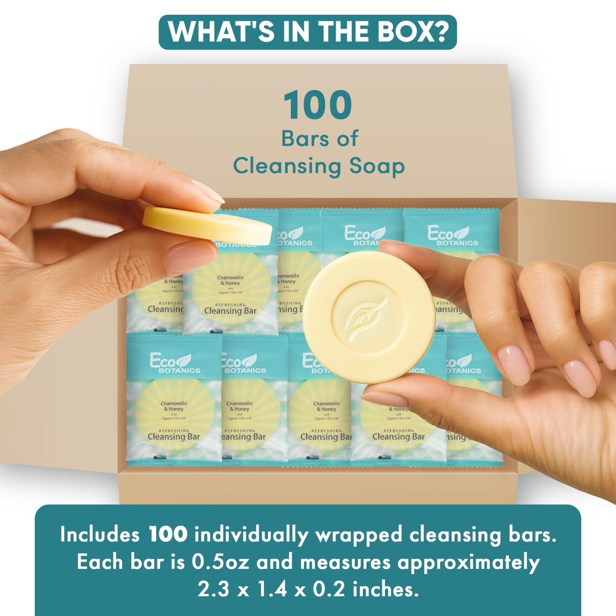 Eco Botanics individual wrapped bars stacked, showing hygiene and convenience