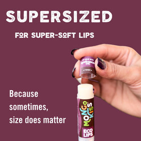 Eco Lips Black Cherry flatlay with fruit, rich flavor appeal