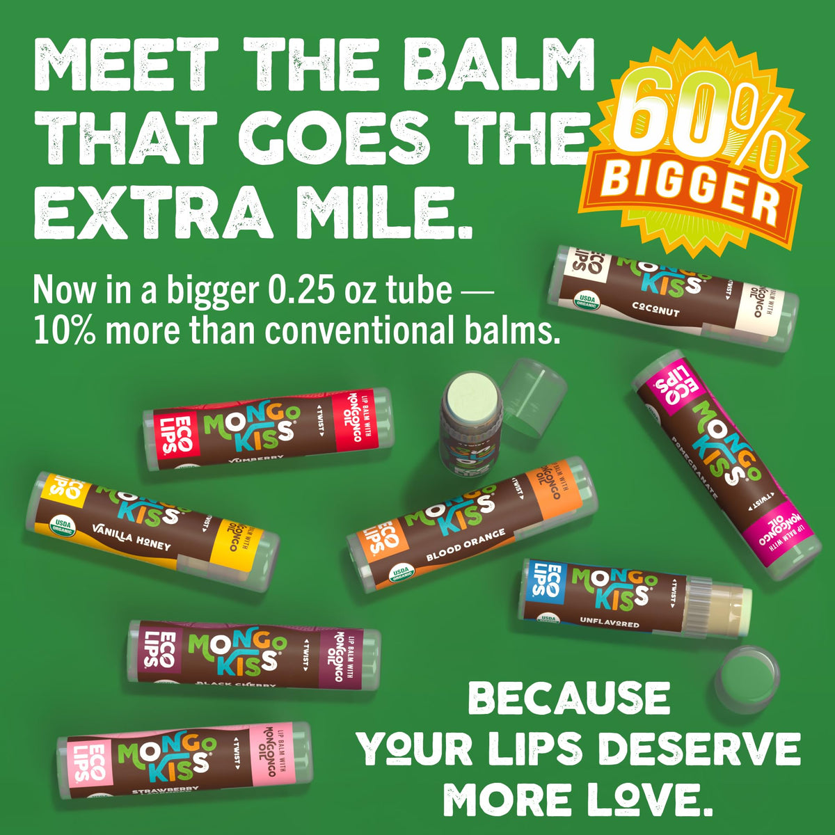 Eco Lips balm texture swirl highlighting smooth, moisturizing formula