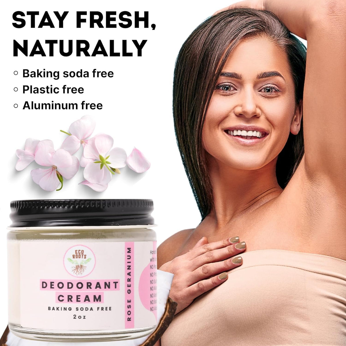 ECO ROOTS closeup of cream texture showing smooth spreadability and nourishment