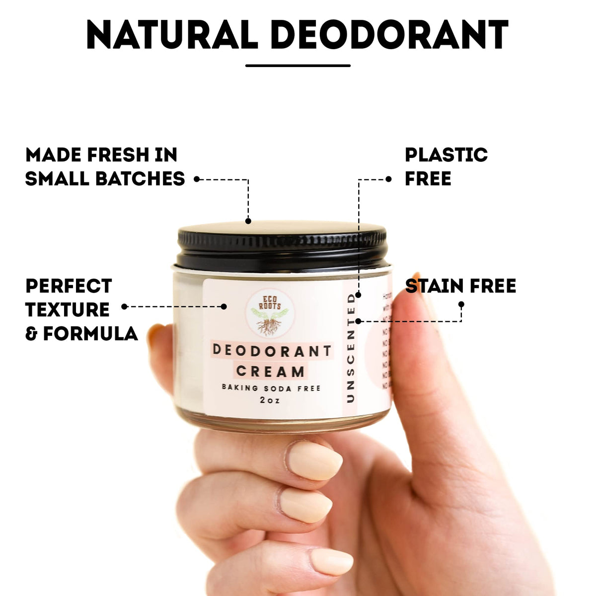 ECO ROOTS recyclable box packaging showing sustainable materials and eco benefit