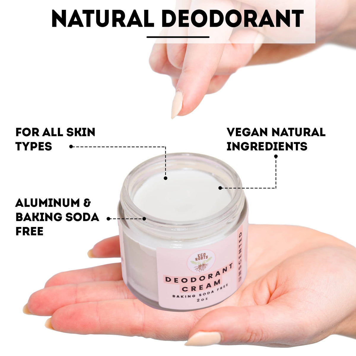 ECO ROOTS deodorant on bedside table in a lifestyle scene promoting routine comfort