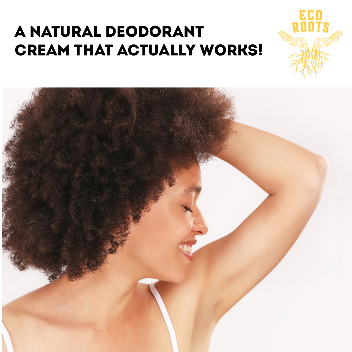 ECO ROOTS open jar creamy texture revealing smooth paste for easy application