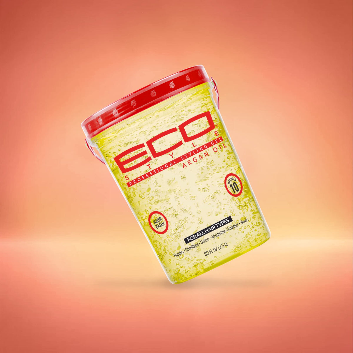 Eco Style 5 lb jar in hand showing size and value for salons benefit