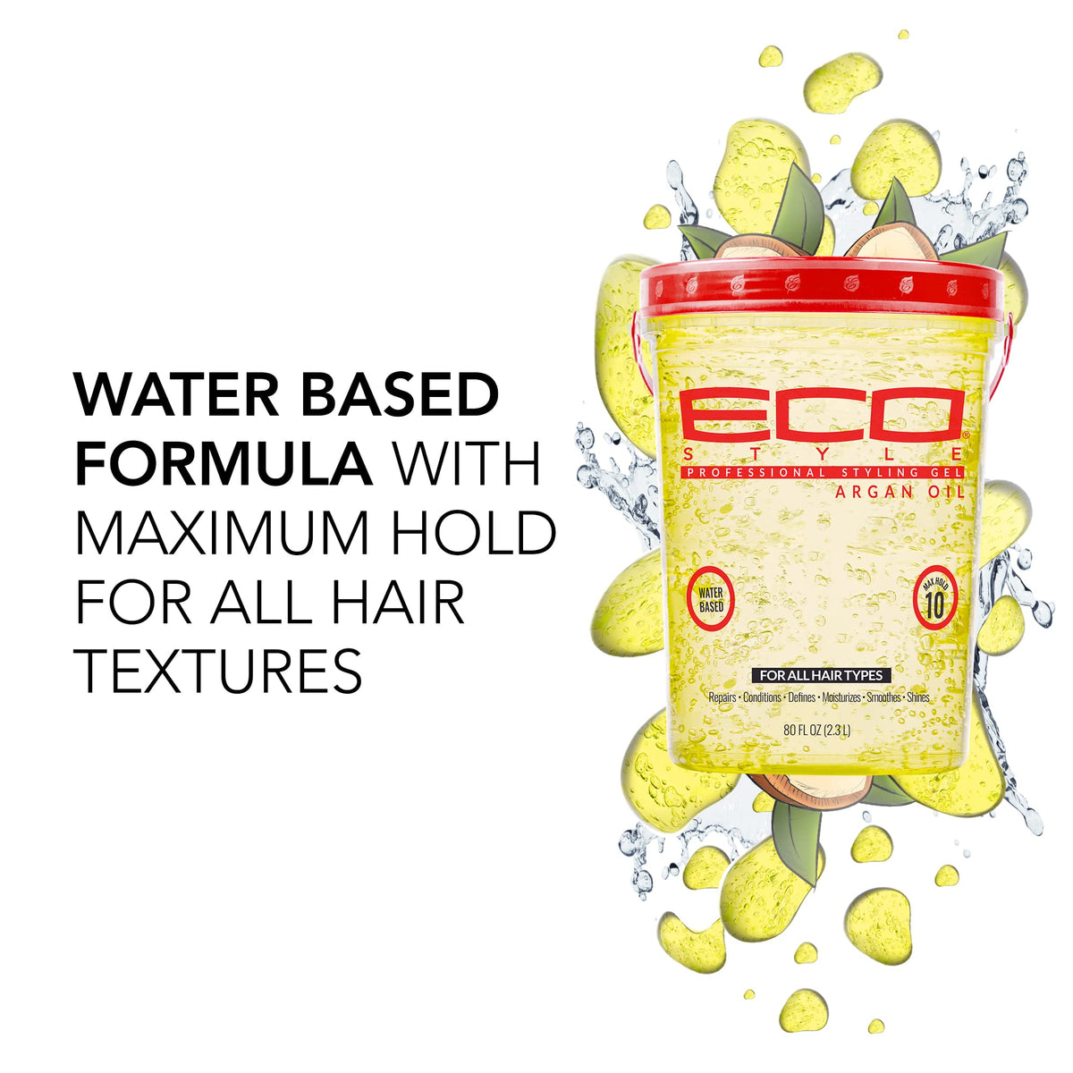 Eco Style gel texture close-up highlighting smooth glossy finish benefit